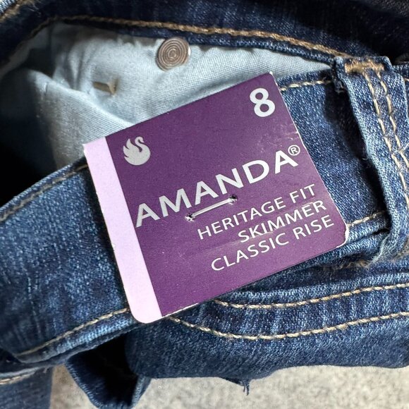 Gloria Vanderbilt Jeans Womens Size 8 Capri Denim Distressed Amanda Skimmer NEW - Picture 4 of 15